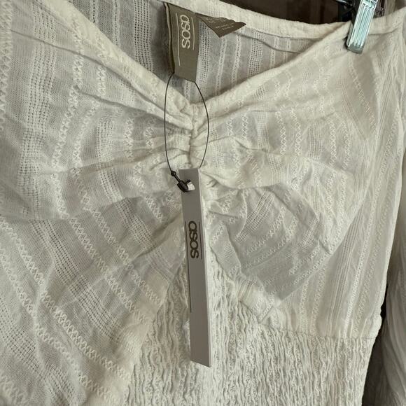 NWT ASOS Peasant Blouse White‎ Cottagecore Coquette Summer Top Women's Size 12 - Picture 5 of 10